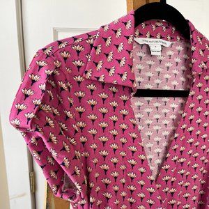 Diane von Furstenberg Pink Floral Wrap Dress